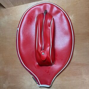 Vintage Sipler Red‎ Tennis Racquet Cover, Made in Hong Kong, Retro Sport